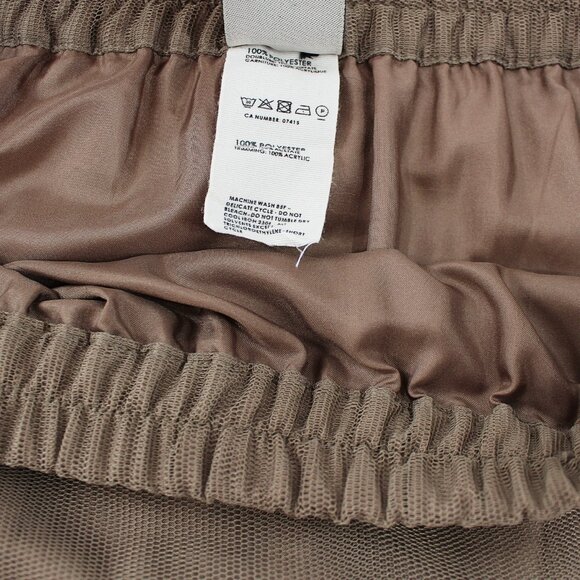 Lunn by Lilith Khaki Tulle Midi Skirt 3 Layer Pleated Drop Waist Pull-On S - Picture 7 of 11